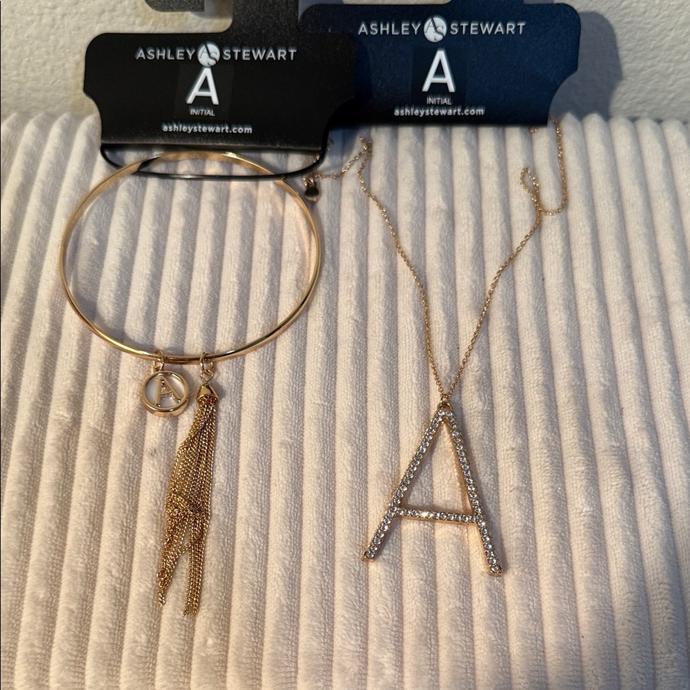 Ashley Stewart Gold Charm Bracelet and Necklace